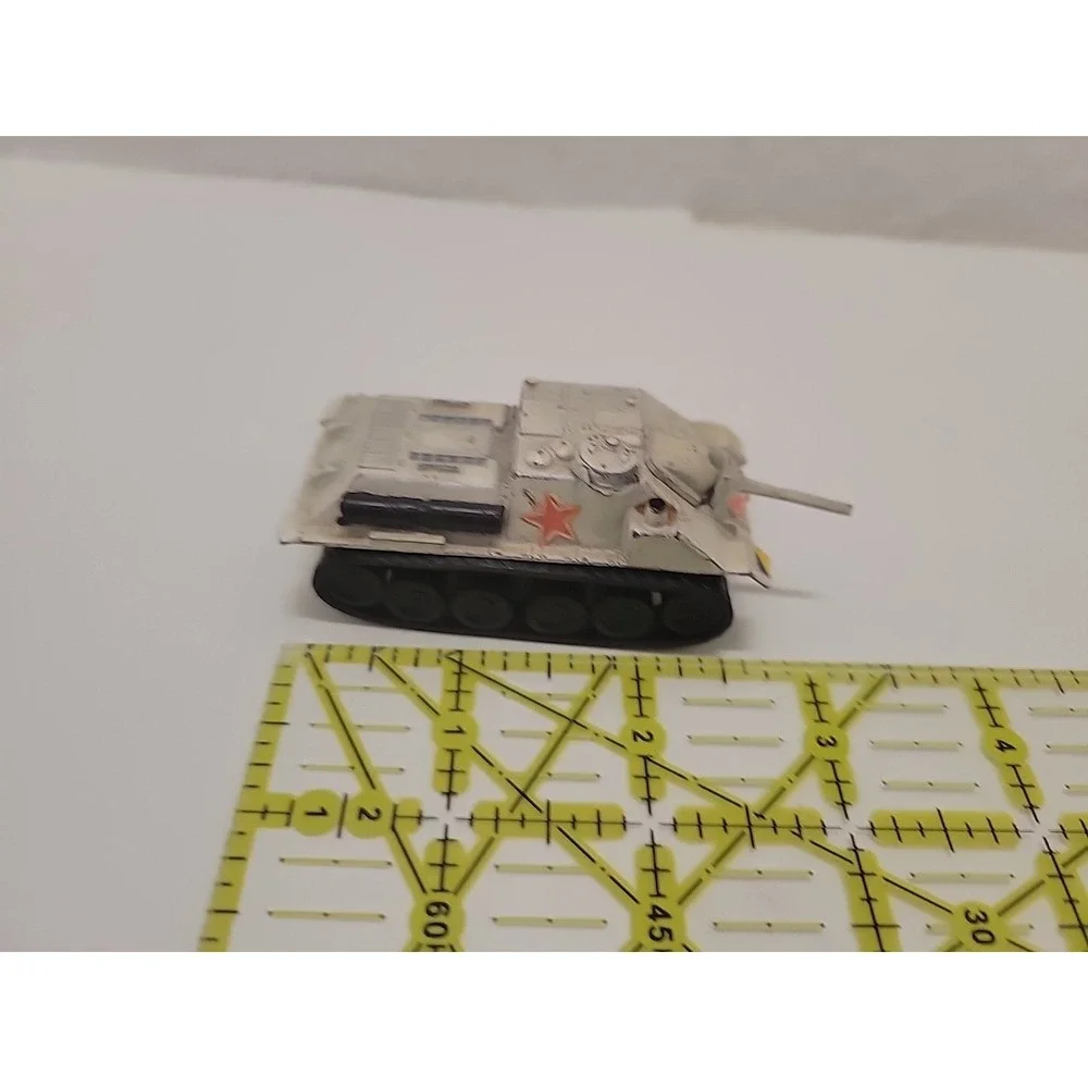 Vintage Zylmex T409 SU-100 Soviet Tank Diecast Hong Kong Military Toy 4in